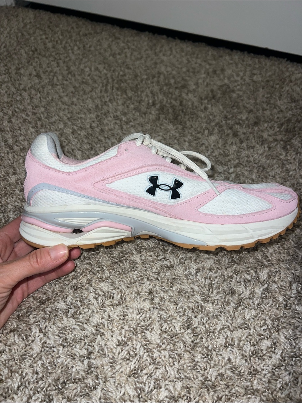 Under Armour Unisex Apparition Pink and White Athletic Running Shoes W11/M9.5 - Picture 7 of 12